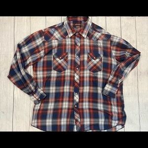 Wrangler Western Style Snap Button Shirt Men's 2XL